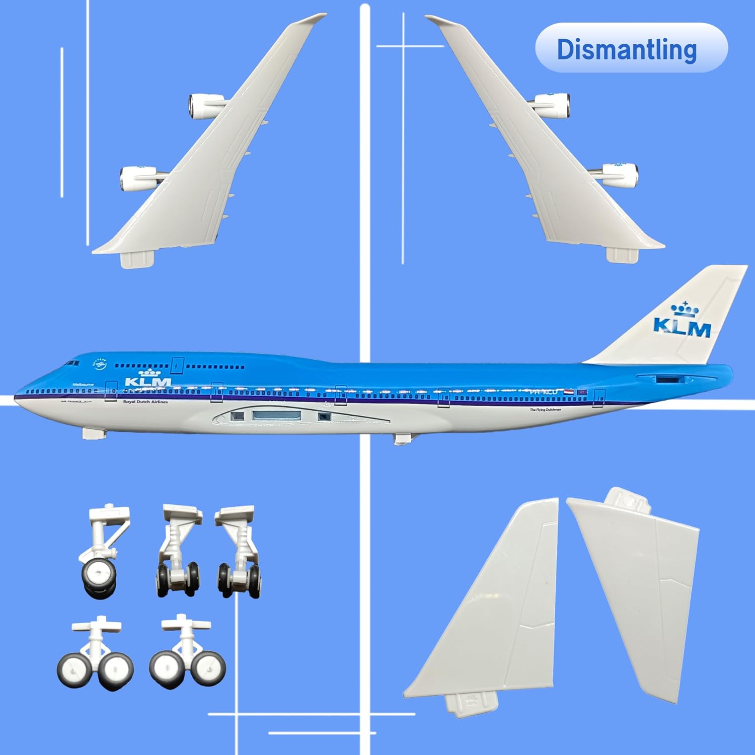 1/200 Scale Model Airplane Model Diecast Airplanes KLM B747 Display Airplane for Office/Home Decor (Resin Plane Model of 12 inch