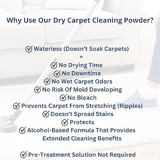 SaniClean Dry Carpet & Rug Cleaning Powder – Deep Cleans, Spill Cleanup, Spot & Stain Remover, Pet Mess | Brush In, Vacuum Out | For Large Areas Or Spot Treatment | No Harsh Chemicals