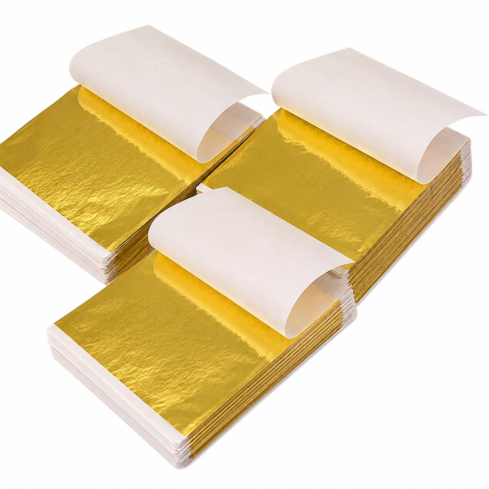 300 PCS Gold Leaf Sheets, Multipurpose Gold Leaf for Crafts, Resin Arts, Furniture, Canvas, Decorating etc, Golden Foil Sheets for Gilding Nails Art and DIY