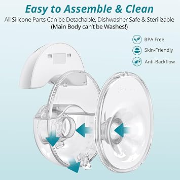 Hands-Free Wearable Breast Pump, 210mL Large Capacity, Strong Suction & Low Noise, Portable Electric Breastfeeding Pump with 4 Modes 12 Levels, Display, for Office Travel Home 19/21/24mm Inserts