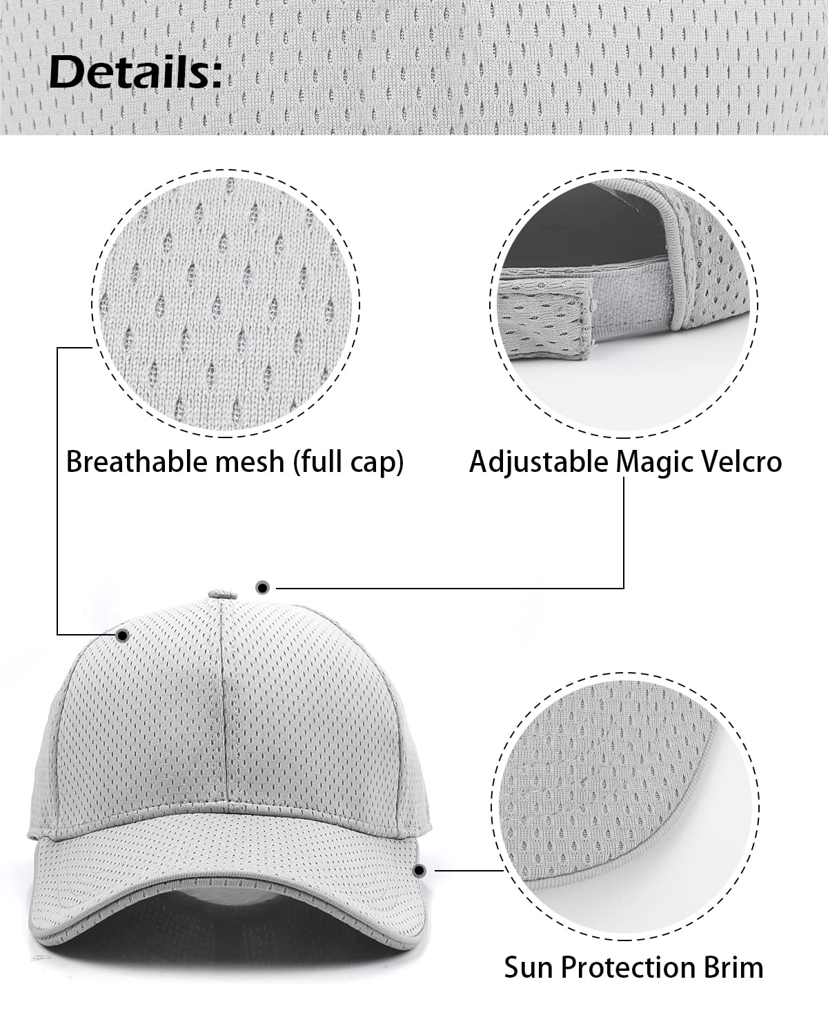 Feng Shui， Gorras de béisbol Deportivas para Correr XX-Large, Sombreros para Cabezas Grandes, Gorra de Verano de Malla de protección UV Extra Grande, Sombrero de Golf Transpirable al Aire Libre