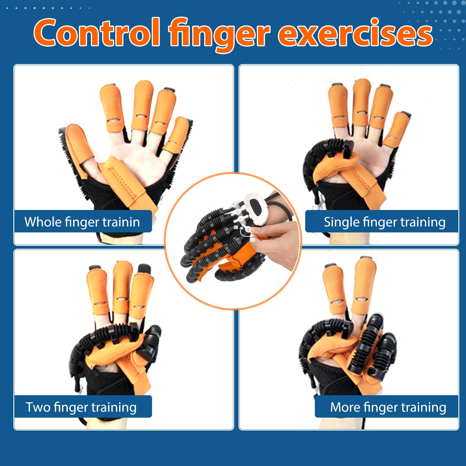 Rehabilitation Robot Glove for Stroke Recovery - Robotic Hand Therapy Glove for Left or Right Fingers Strength Training Device for Hemiplegia for Mobility & Rehab Training (Left Hand - XL)