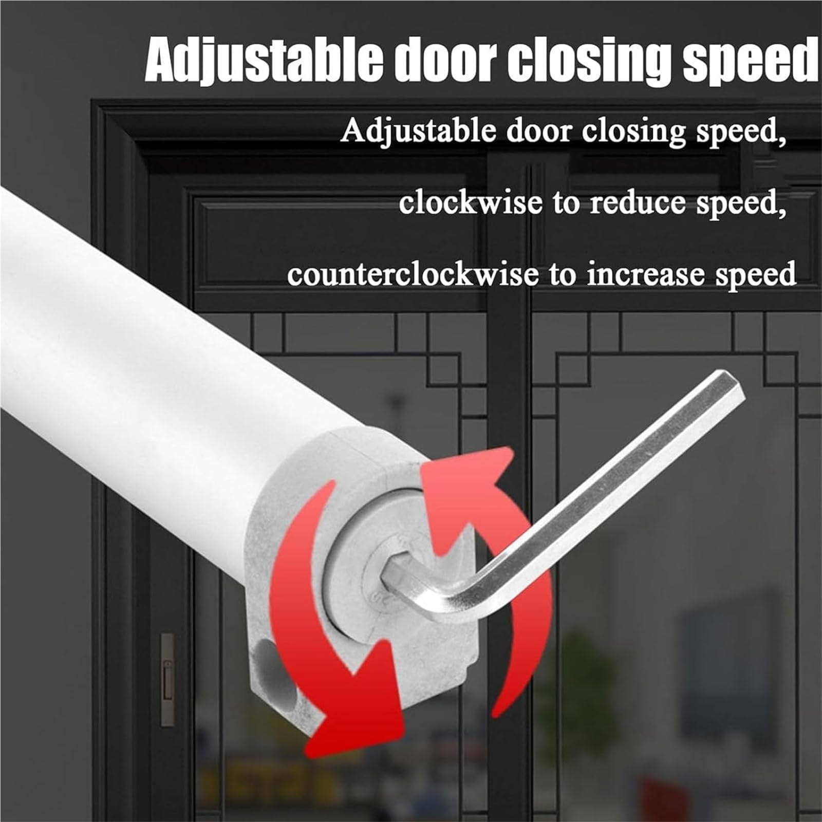 Cierrapuertas automático corredizo para Patio, de aleación de Aluminio, con Velocidad de Cierre Ajustable.