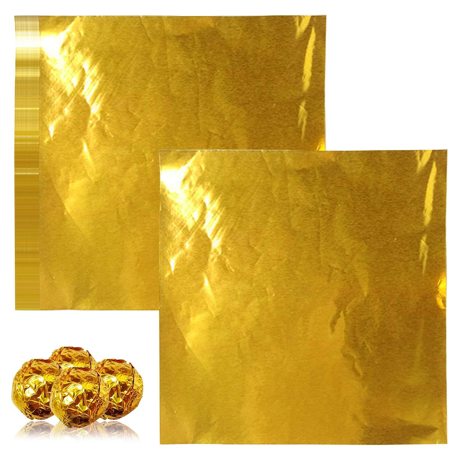 8x8 cm Plain Golden Aluminum Cut Foil Wrappers – Pack of 200-image-10