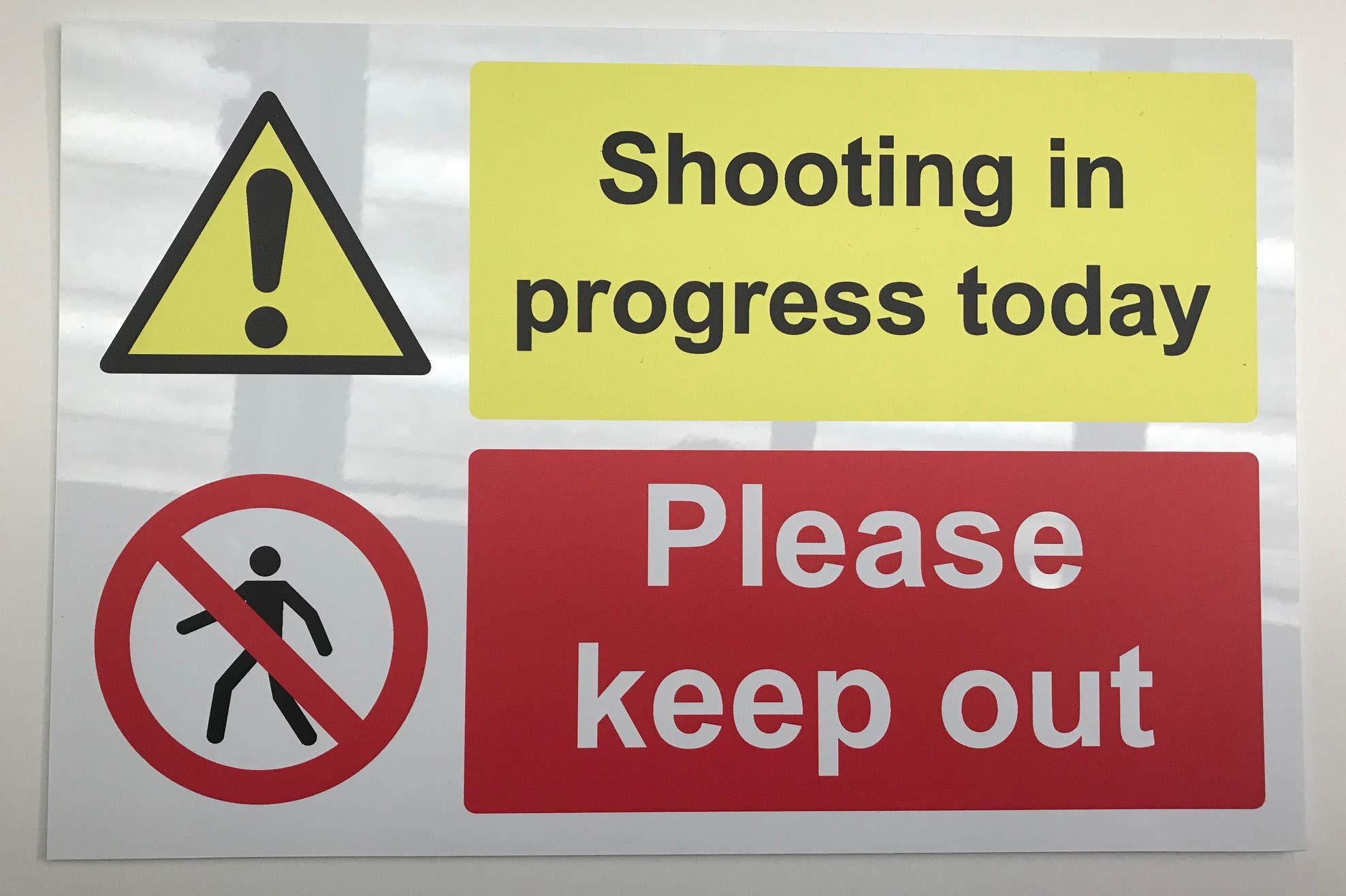 Kpcm Display Ltd Shooting In Progress Today Please Keep Out Safety Sign - 3Mm Aluminium Sign 300Mm X 200Mm