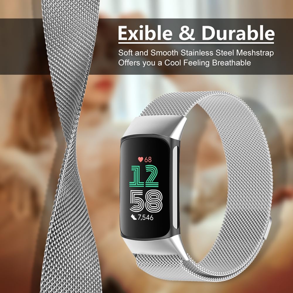 Gimuk Cinturino in metallo compatibile con Fitbit Charge 6, unisex