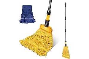 Masthome Commercial Loop-End String Wet Mop and Bucket Heavy Duty Industrial Grade...