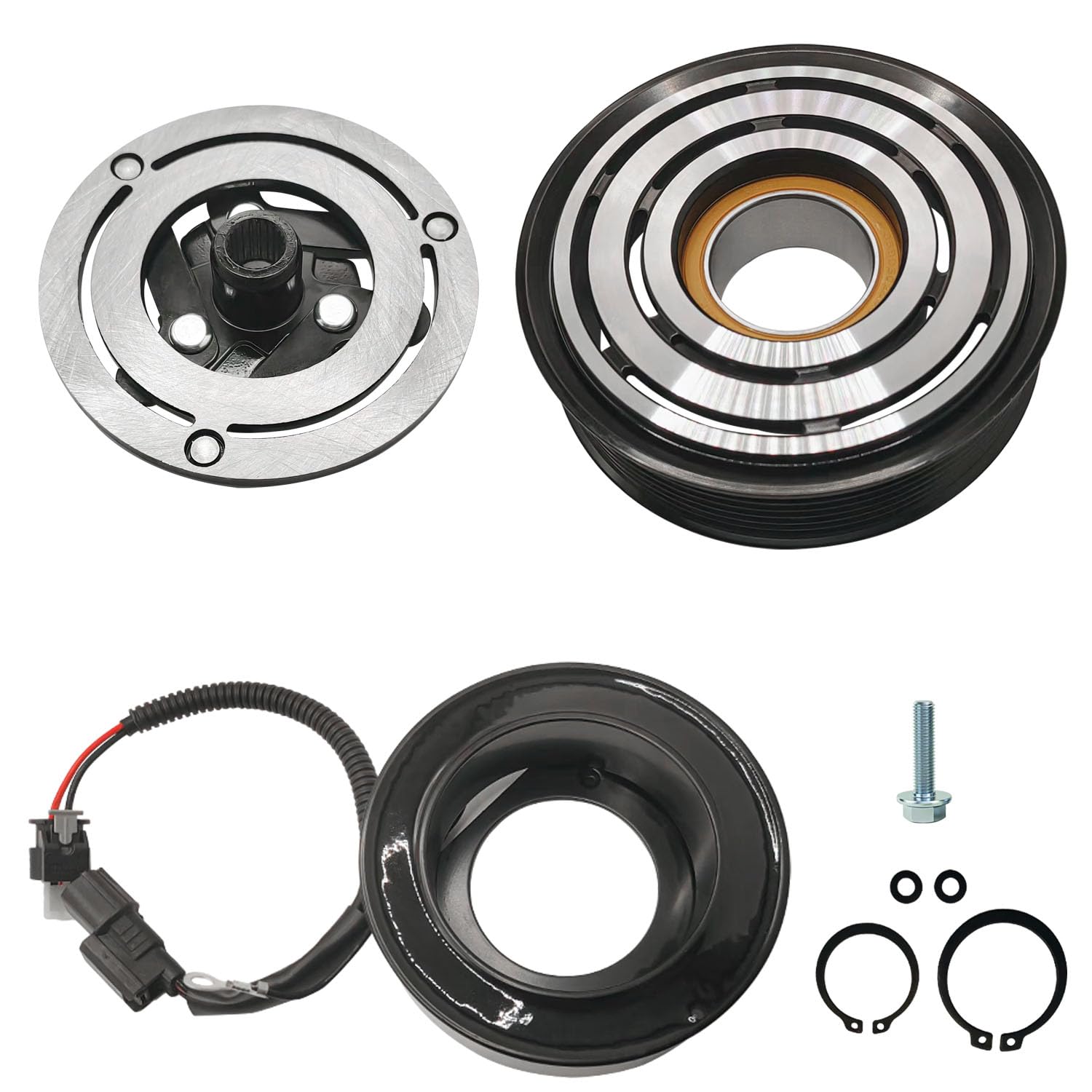 Amazon.com: A/C Compressor Clutch Assembly Kit Plate Pulley