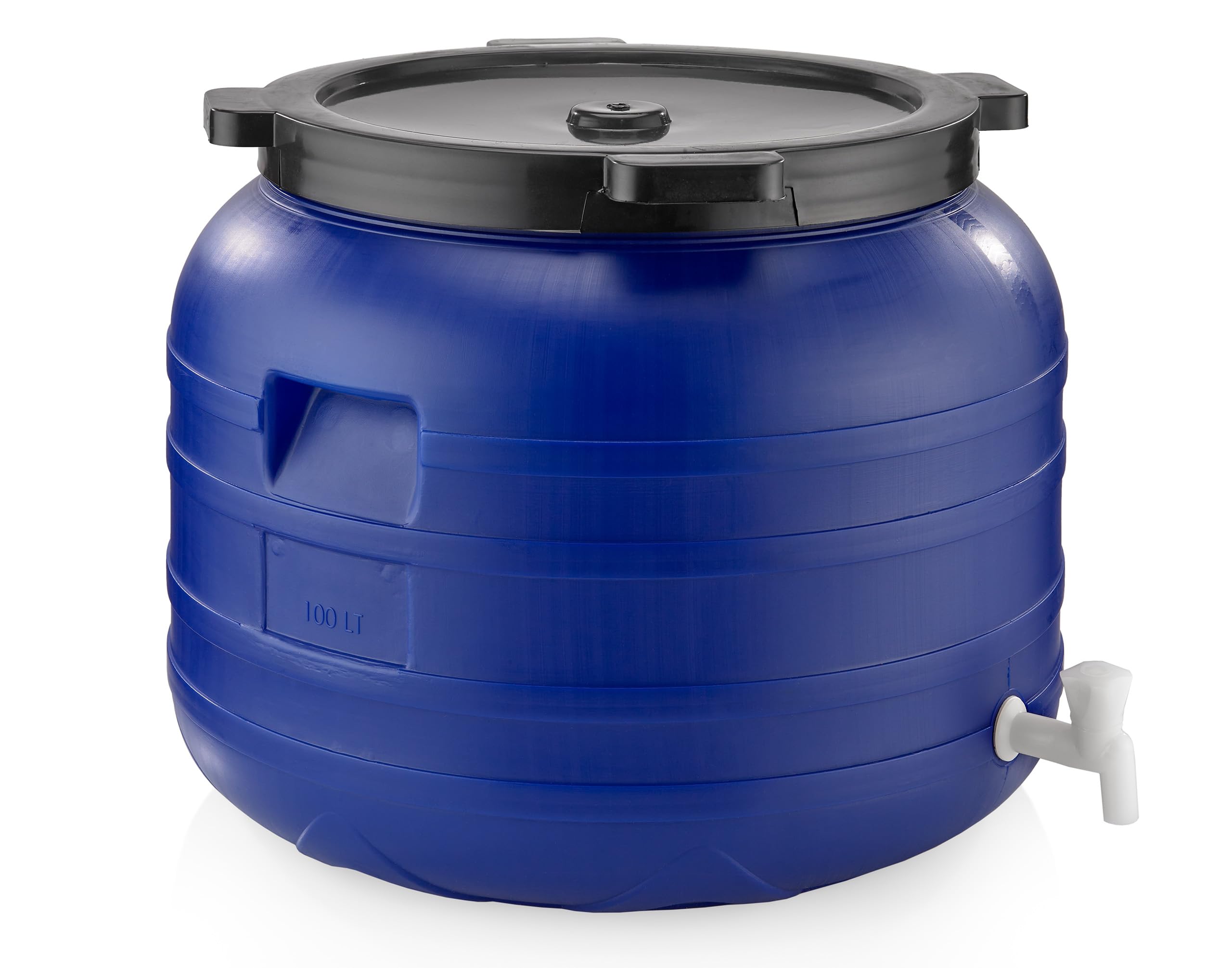 Fass mit Wasserhahn, Durchmesser 52 cm, Fassungsvermögen 100 Liter