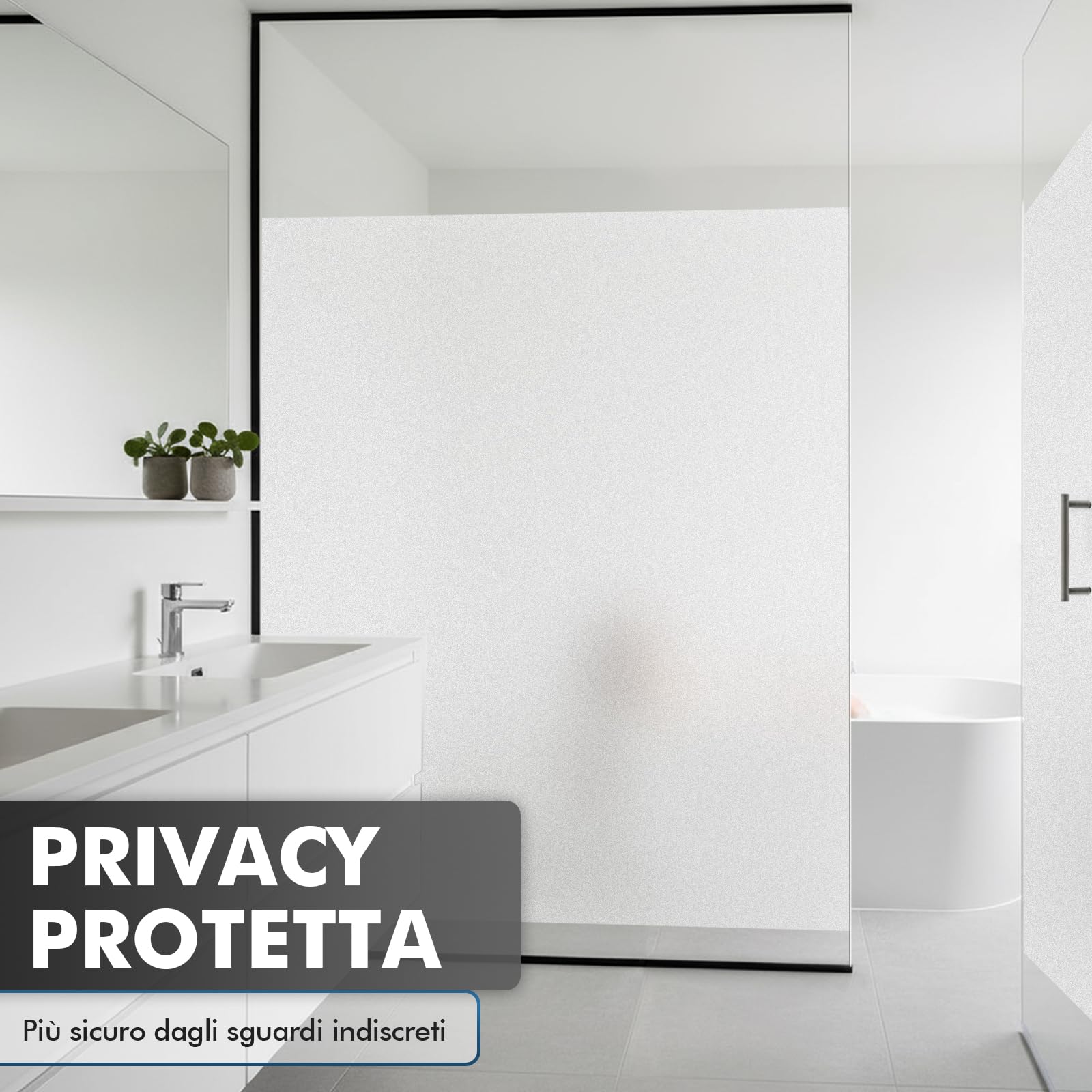 shinfly Opaca Pellicola per Vetri Finestre Privacy, Pellicola Adesiva per Vetri Elettrostatica 60x120cm, Protettiva anti-UV, Window Film Adatto per Ufficio Bagno Camera da Letto Soggiorno Cucina