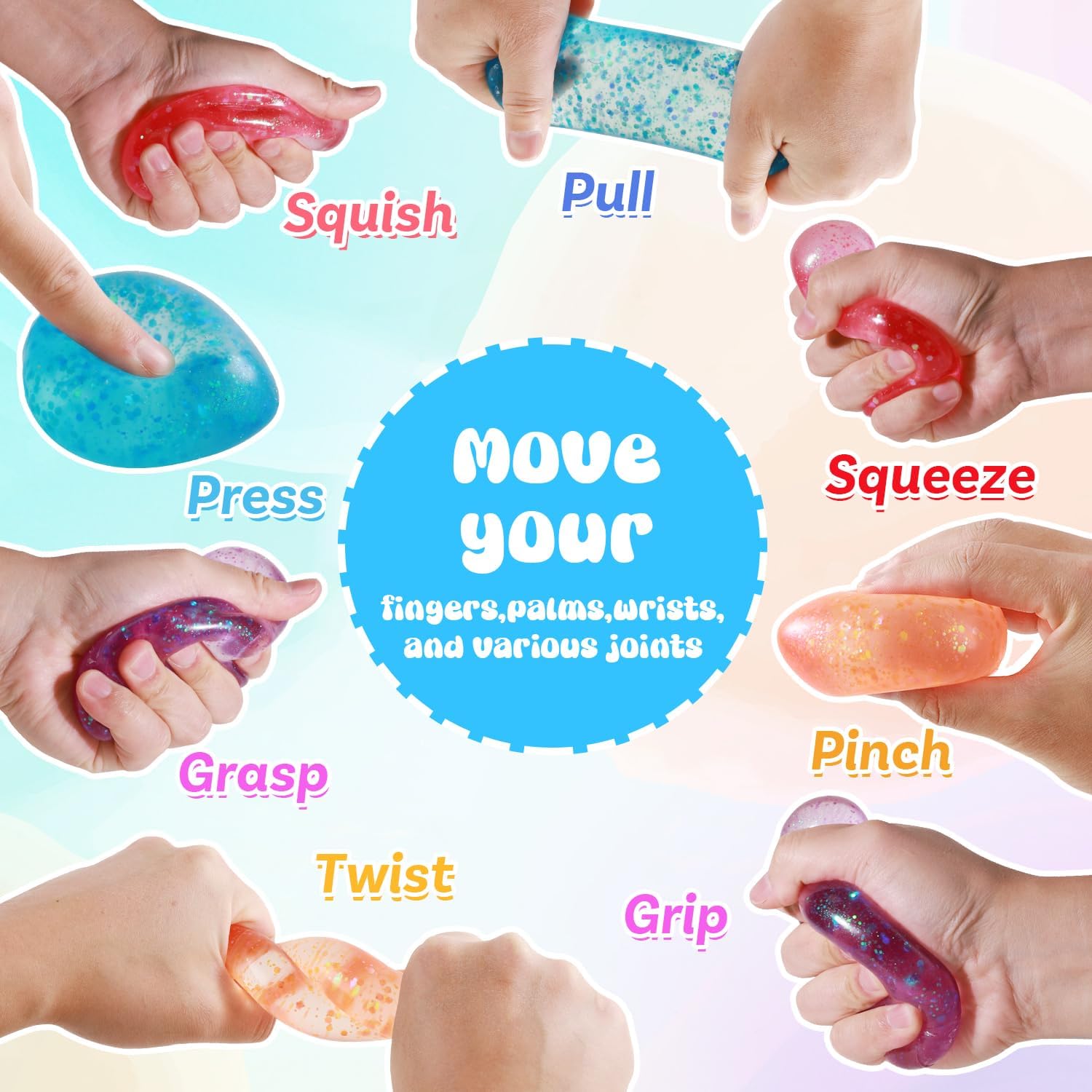 Dream Squishy Drop Squishy Stress Ball, Soft Water Drop Fidget Stress Ball Sensory for Relief Anxiety (Blue) - 5