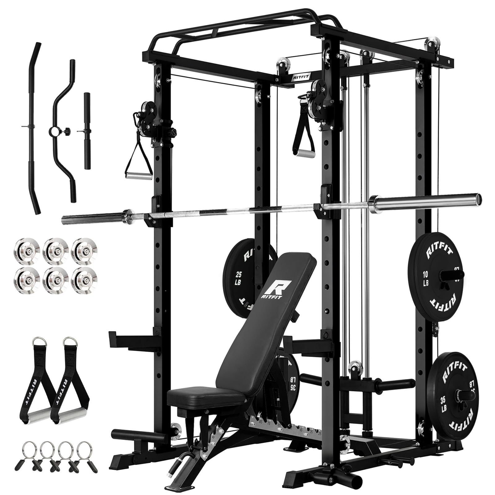 RitFit PPC-P3 Power Cage with Cable Crossover System, 1200LB Capacity