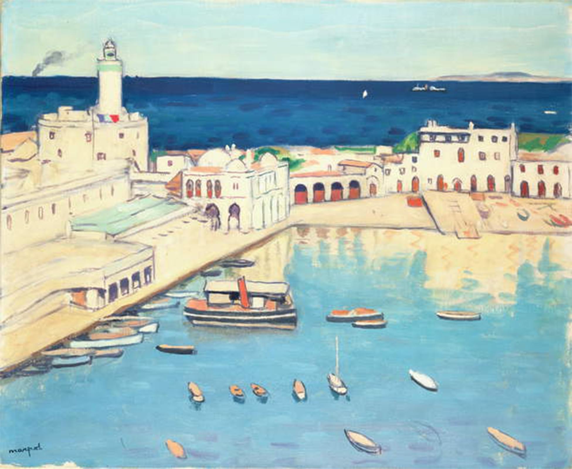 Serendipitp No Frame Aesthetic Poster Photo Wall Print Retro Picture The Admiralty In Algiers By Albert Marquet Modern Wall Artwork For Home Decor 60X90cm