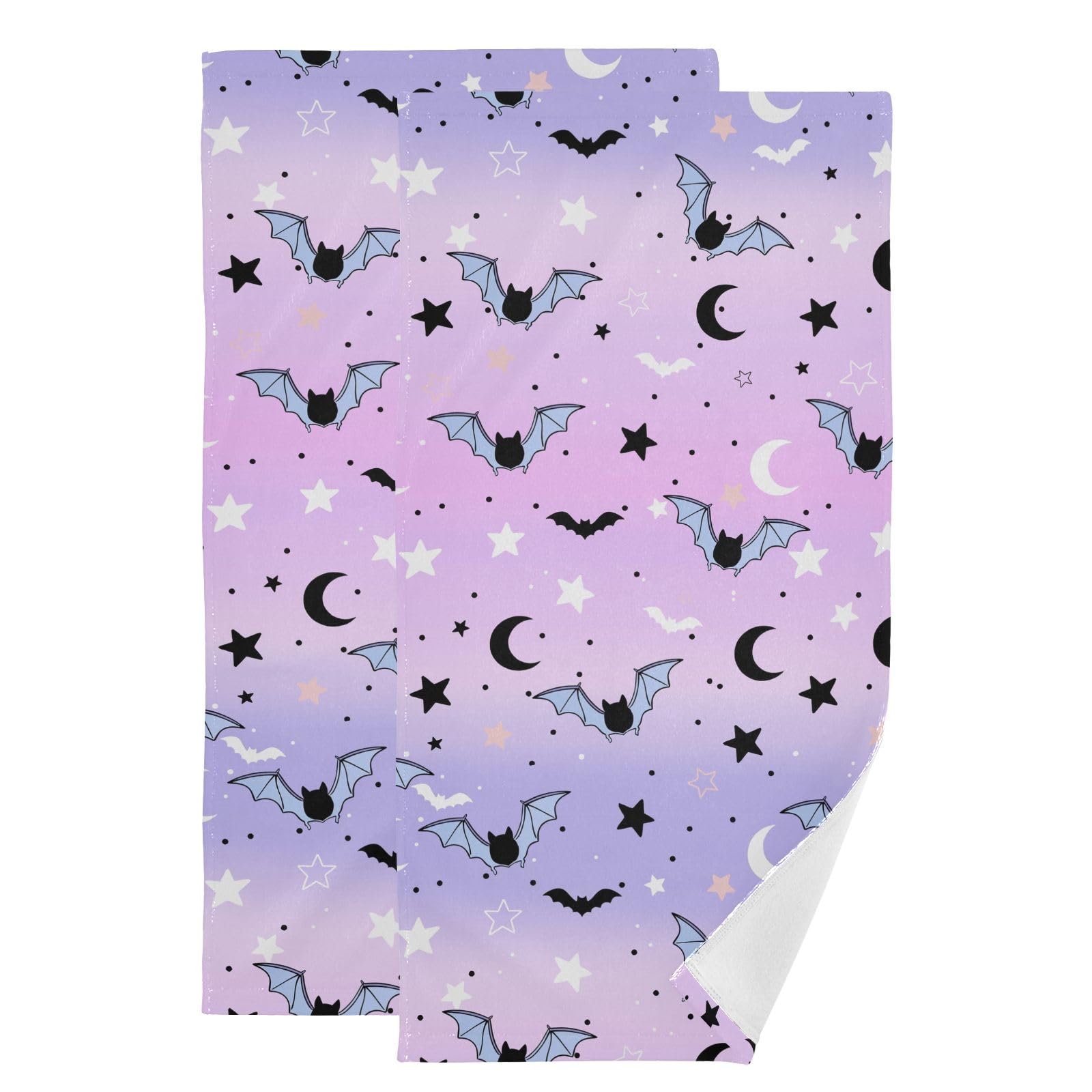 Toallas de mano de algodón con diseño cósmico de luna para baño y gimnasio