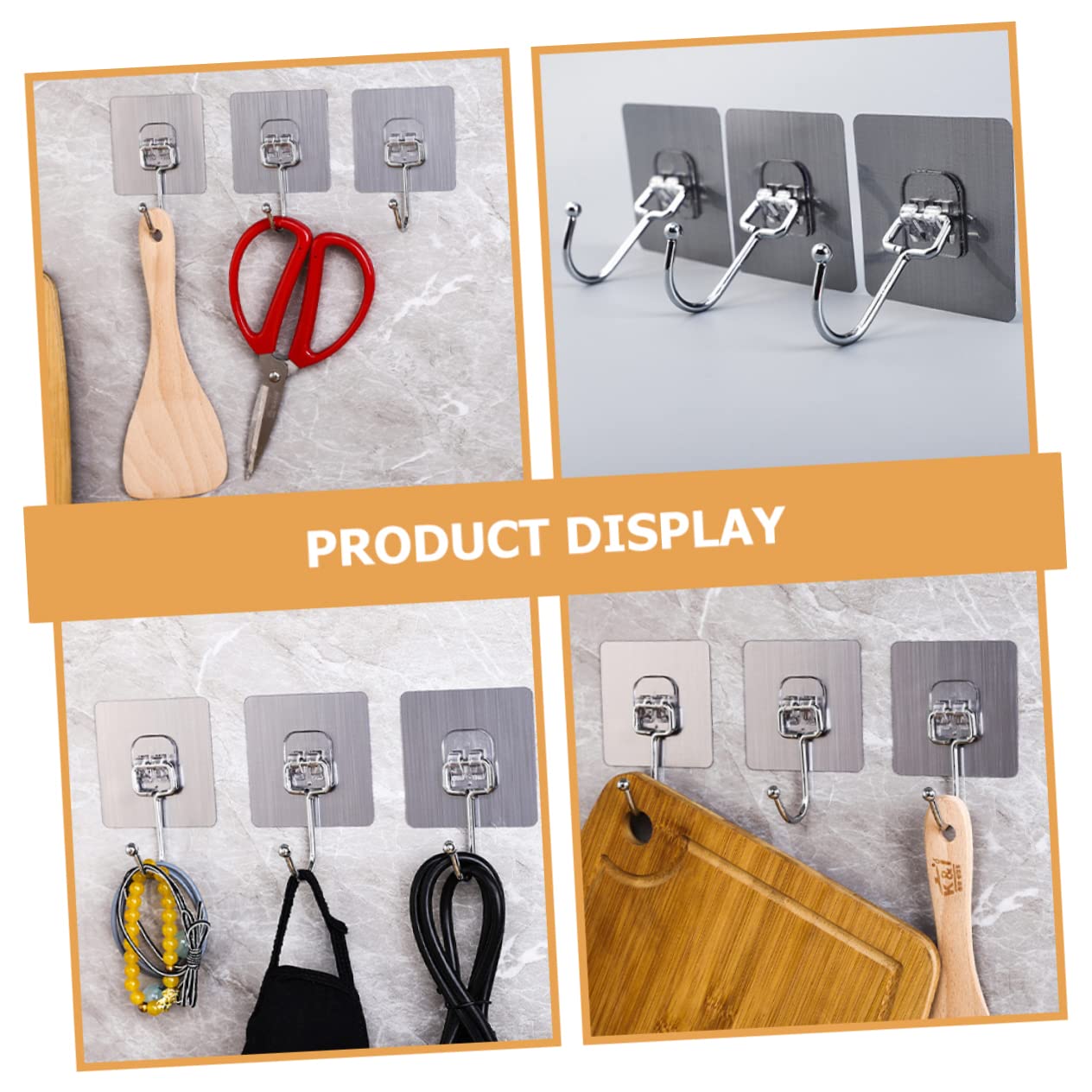 VASDEV 20 piezas Gancho autoadhesivo que no deja marcas Perchas para ropa de niños Perchas transparentes Sombrero Percha de pared Pequeños tréboles de metal Ganchos de pared Ganchos de pa