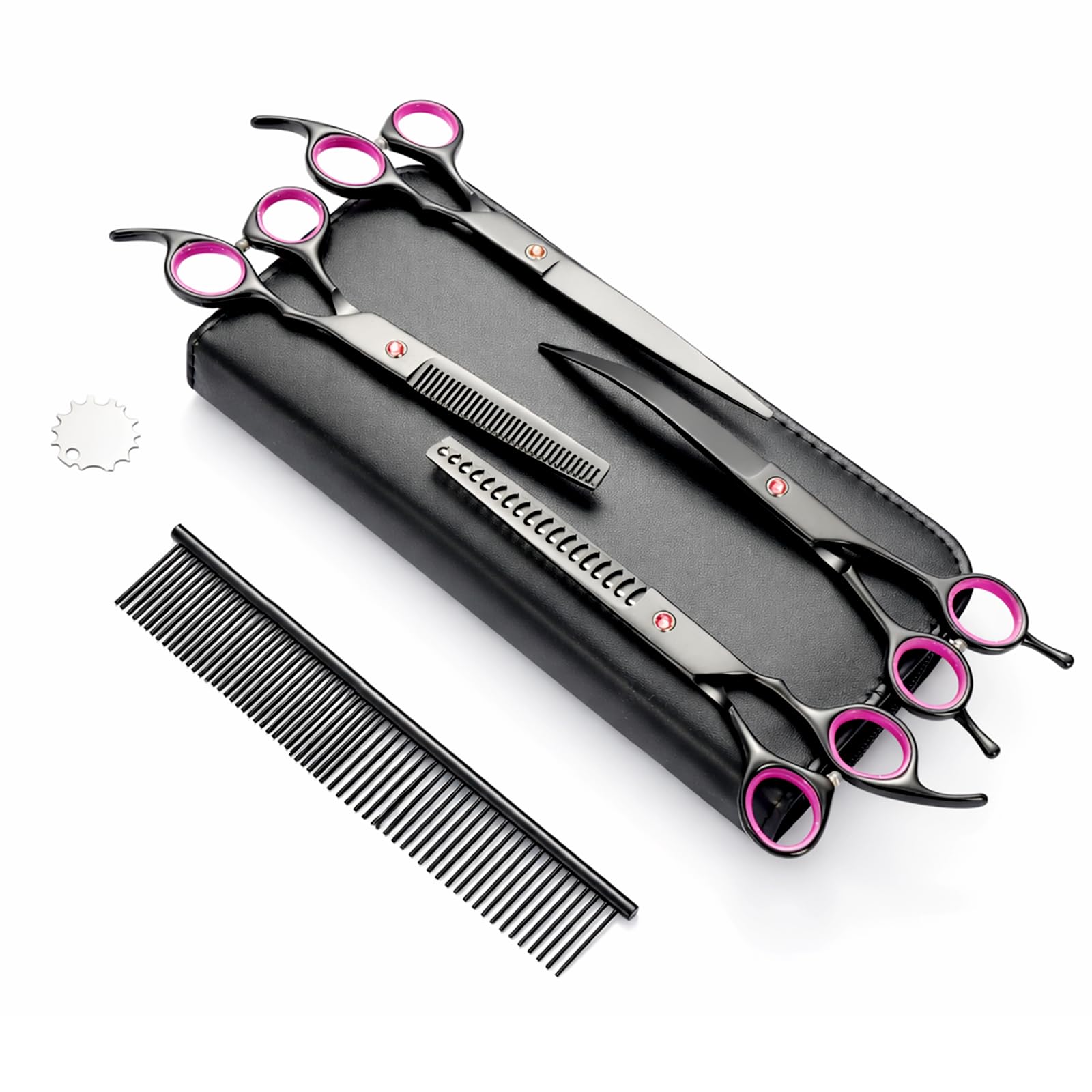 EVERGOODS 6PC Pet Grooming Scissors Set Titanium Coated Stainless Steel