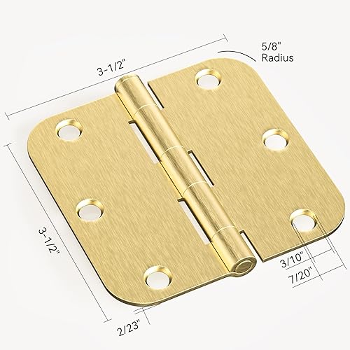 Vista 40 de Bisagras de puerta color negro mate, paquete de 108 bisagras negras para puerta de 3.5 pulgadas, bisagra de puerta interior redondeada con esquinas