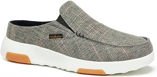 OrthoComfoot Mocasines ortopédicos sin cordones para mujer cómodas pantuflas con soporte de arco para fascitis plantar, zuecos ortopédicos de lona