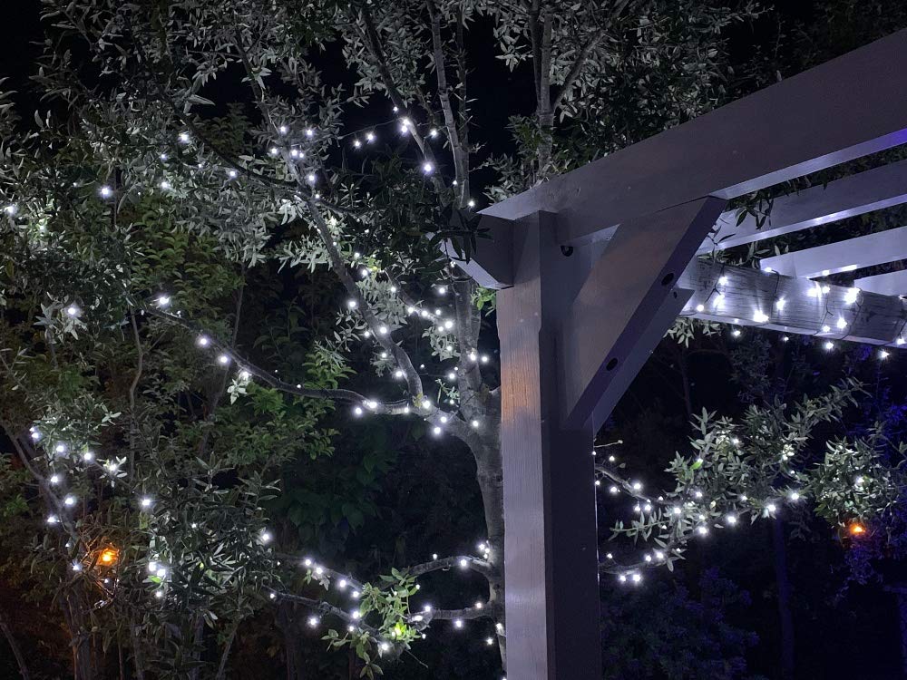 Guirlande De Noël Lumineuse Extérieure Clignotante 34m, 750 LED Blanches Et Bleues