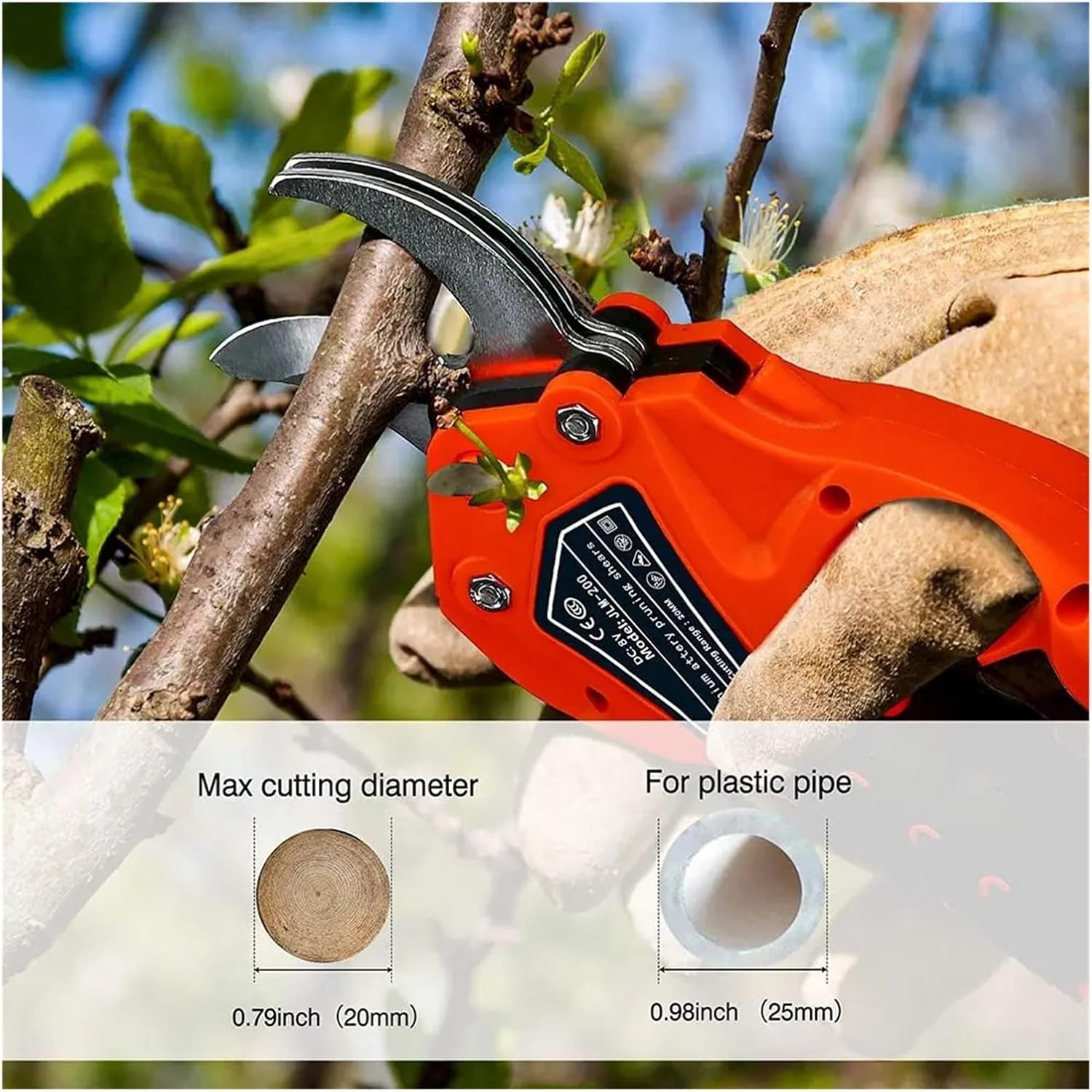 Tree Branch Pruner Electric Pruner Shear 8V 150W Professional Cordless Pruning Shears with 6 2Ah Lithium Battery Electric Tree Pruning Tool Kits Sharp