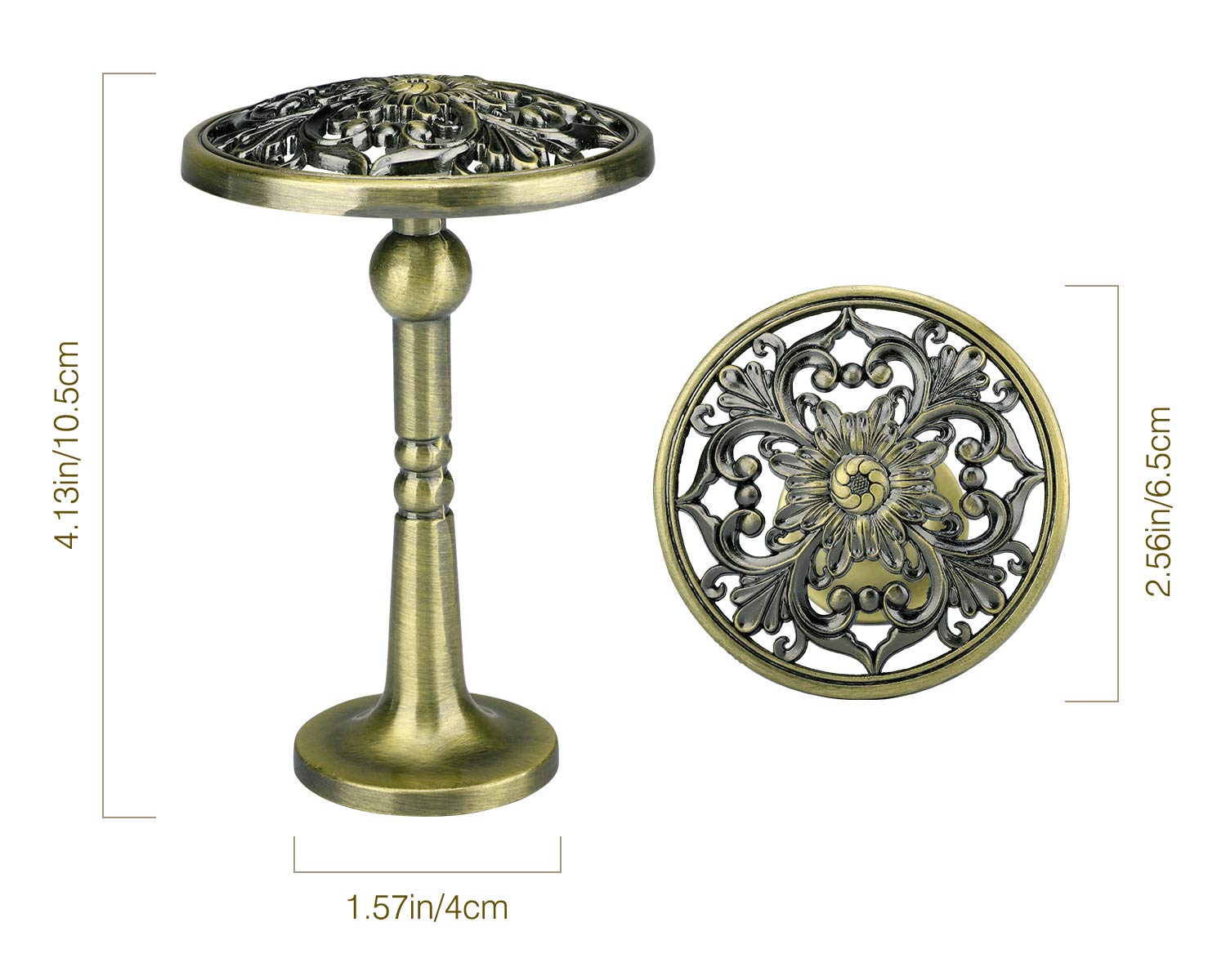 Fermatende da muro Lewondr Raccoglitenda 2 Pezzi in Bronzo con Fibbia Circolare Floreale con Viti, Accessori Decorazioni Tende Finestre Fermatende per Casa, Hotel, Ristorante- Bronzo