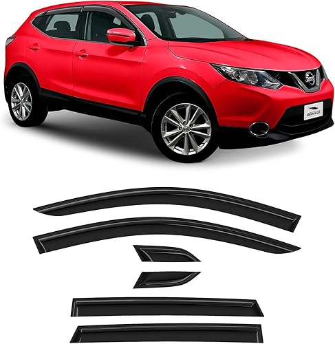 Voron Glass Protectores de lluvia extra duraderos con cinta adhesiva para Nissan Rogue Sport 2017-2023, deflectores de ventana, viseras de ventana
