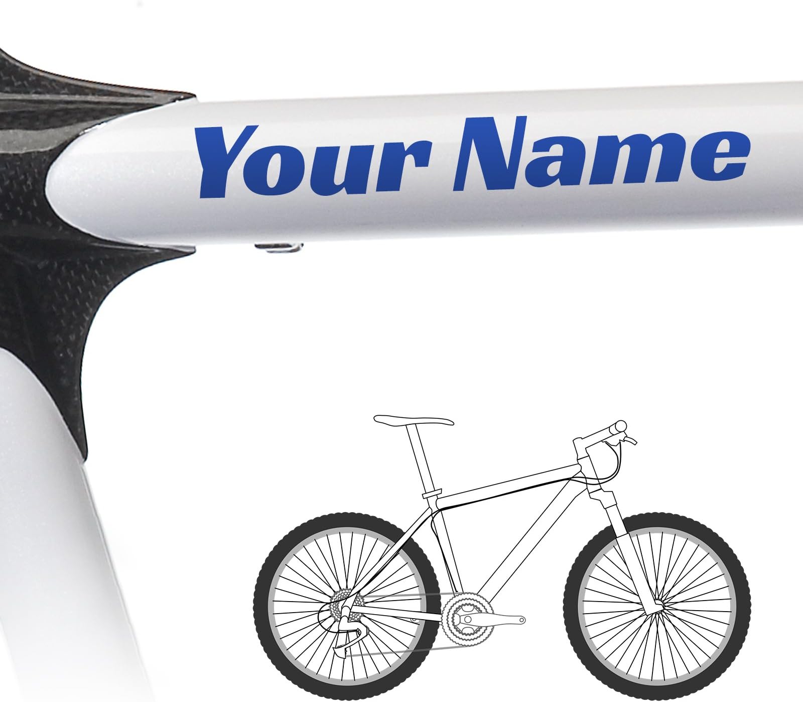 2 x Custom Name Bike Frame Stickers - Race Style
