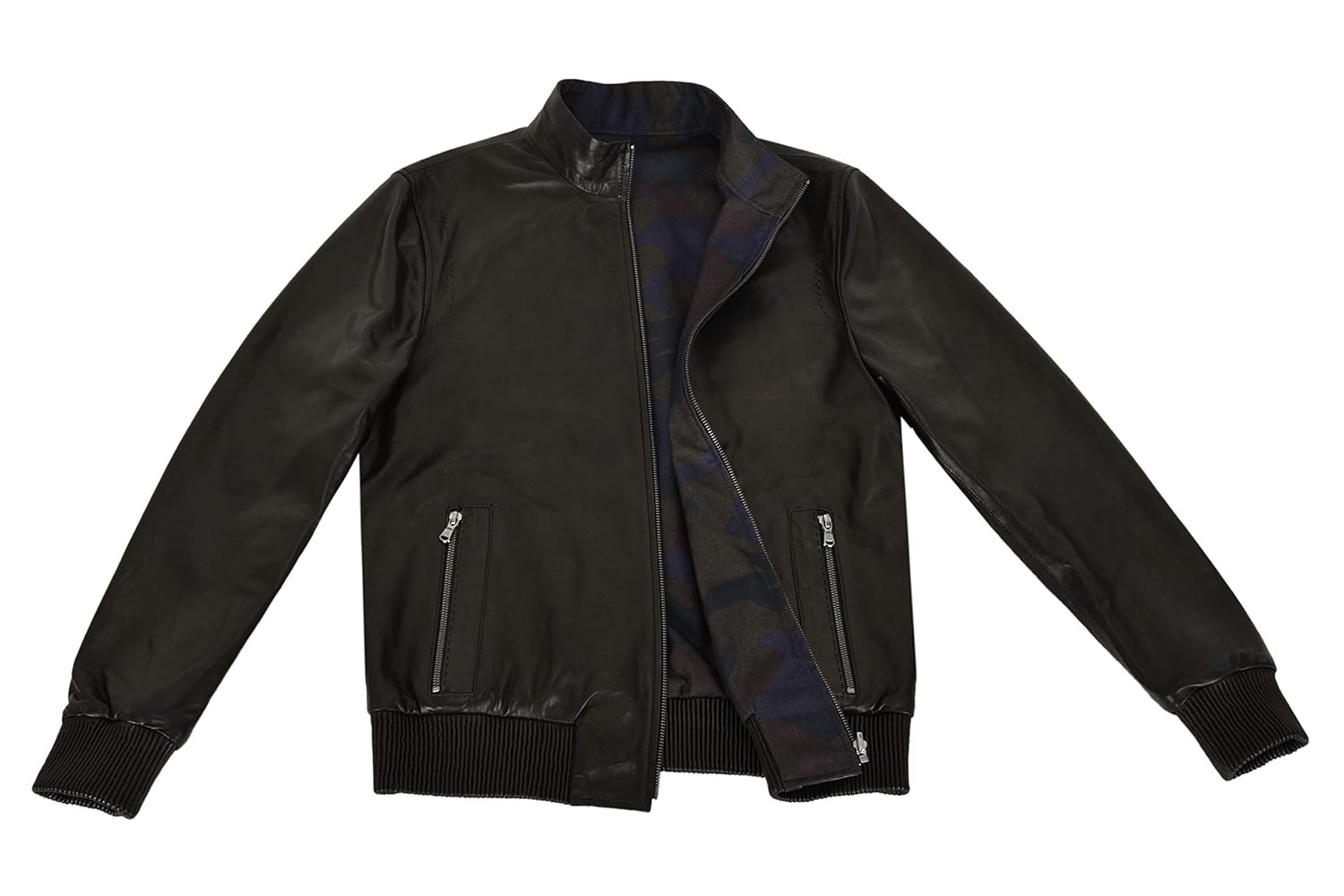 ジャケット・アウター REVERSIBLE FAKE LEATHER JACKET REVERSIBLE Leather Jacket Mens PREMIUM Lambskin Napa Reverse