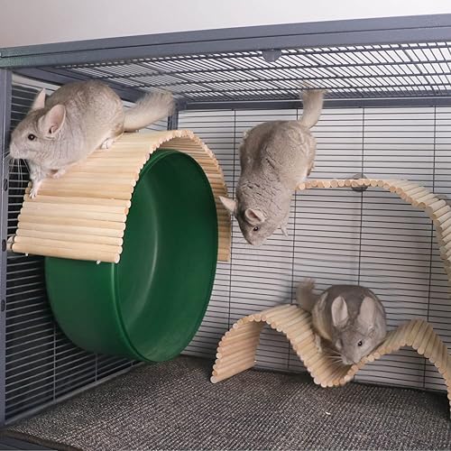 YKD Chinchilla Natural Birch Wood Flexible Platform Toy, Chinchilla Running Wheel Fence, Small Animal Climbing Toys for Guinea Pig Rabbit Hamsters Gerbils Rat and Other Small Animals(Extra Large)