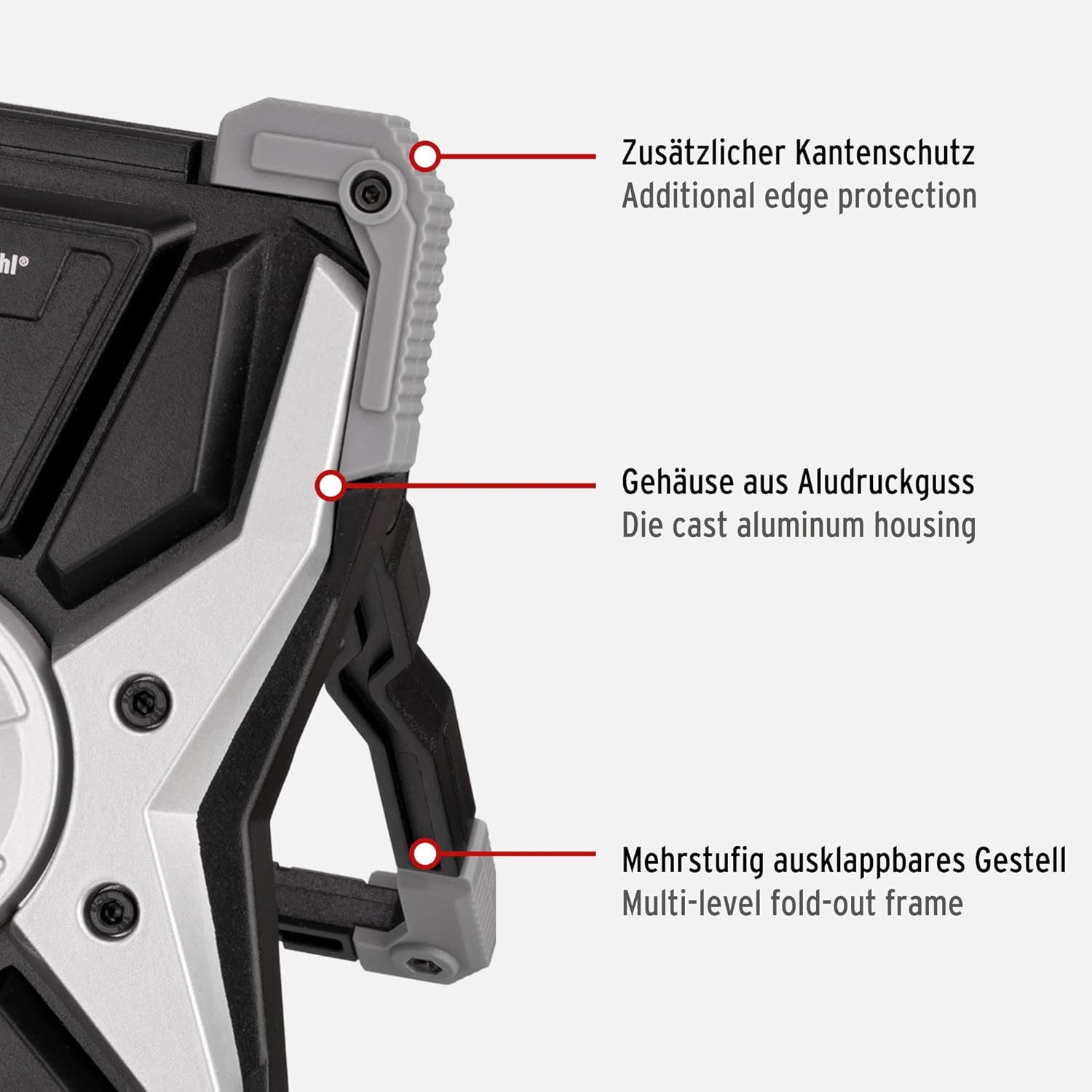 Brennenstuhl Rufus 3020 MA Floodlight with labeled features