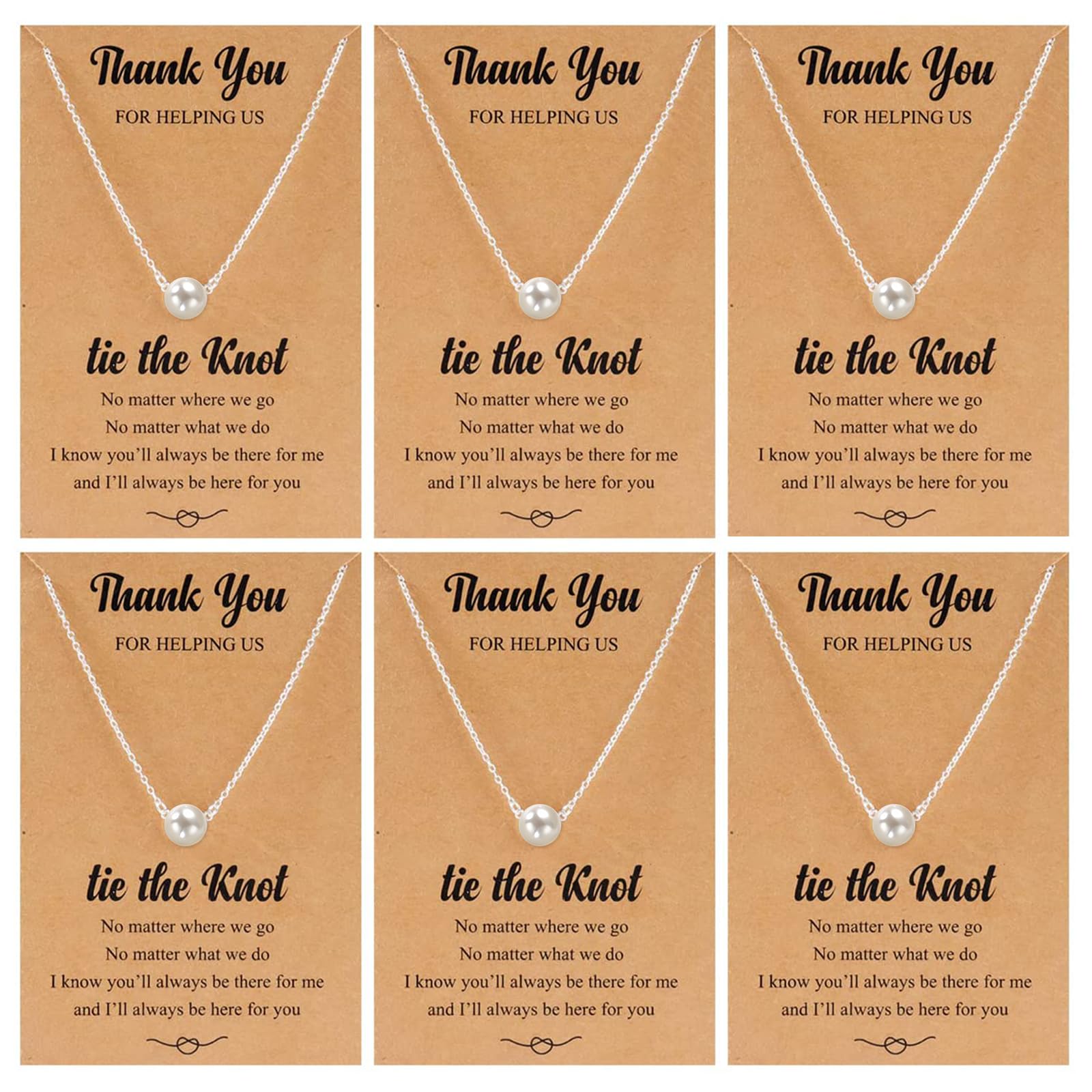 Bridesmaid Necklace Wedding Jewelry Sets - Love Knot Necklace for Bride and Bridesmaids - 2/4/6Pcs Proposal Gifts
