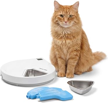 Closer Pets C500 Five-Meal Automatic Pet Feeder with Stainless Steel Bowls
