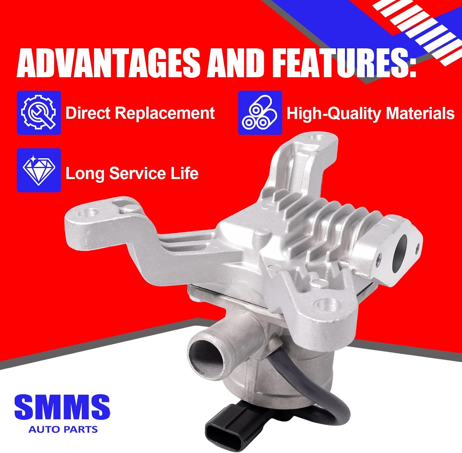 SMMS 25701-31014 Secondary Air Injection Check Valve Right Emission Diverter Valve Compatible With Toyota Tundra FJ Cruiser 4Runner 2010-2024 4.0L V6, OE: 25701-31011 25701-31010 2570131014
