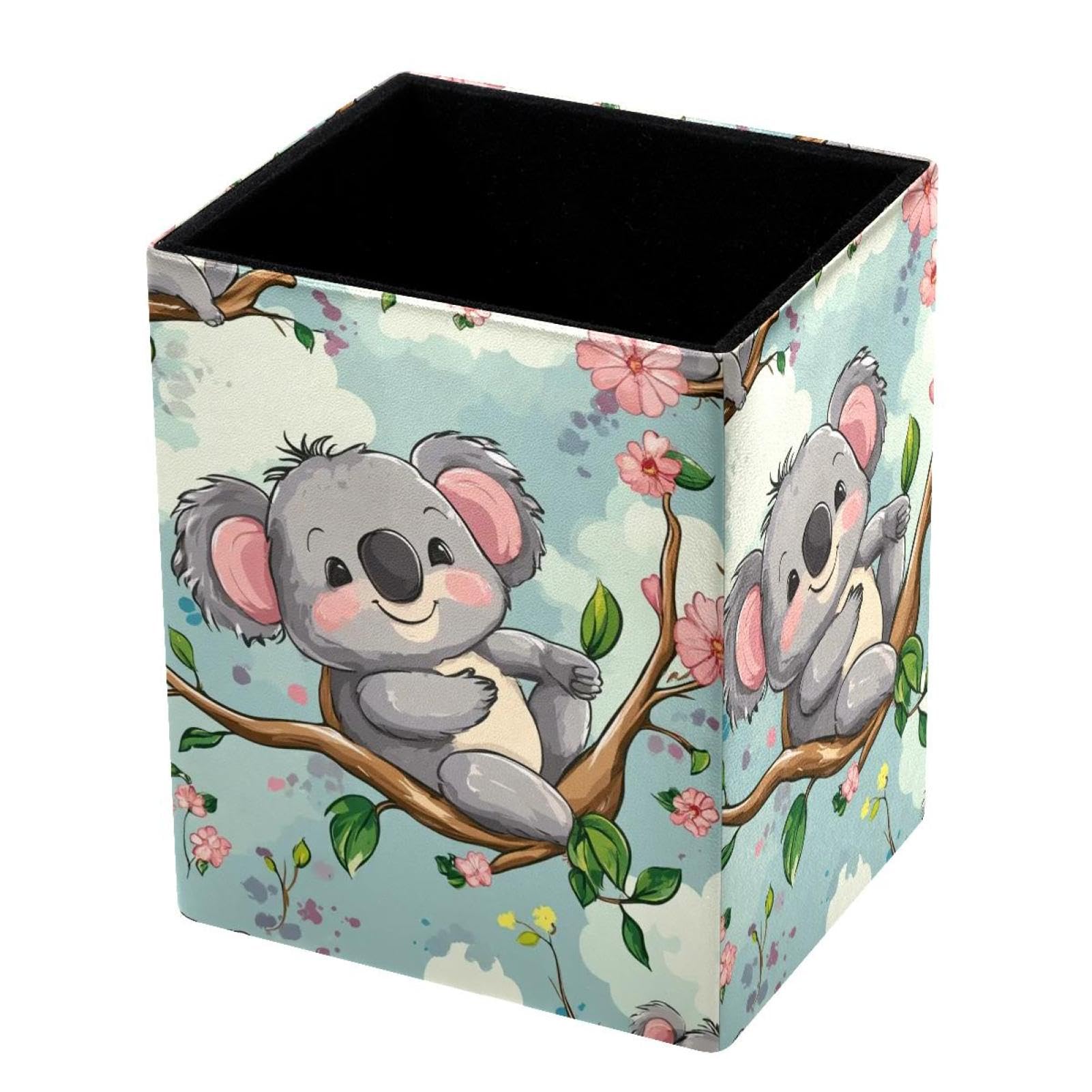 VAPOKF Pencil Holders for Desk, Koala and Tree Printed Pen Holders Pen Pot Makeup Brushes Storage Desktop Stationery Supplies Organiser for Home Office