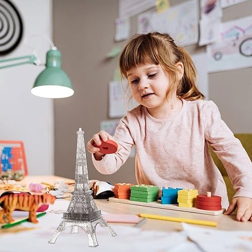 Miniatura 8 de 3D Transparente Torre Eiffel Rompecabezas de cristal Rompecabezas Eiffel Rompecabezas de piezas de construcción Bloques de construcción Cerebro