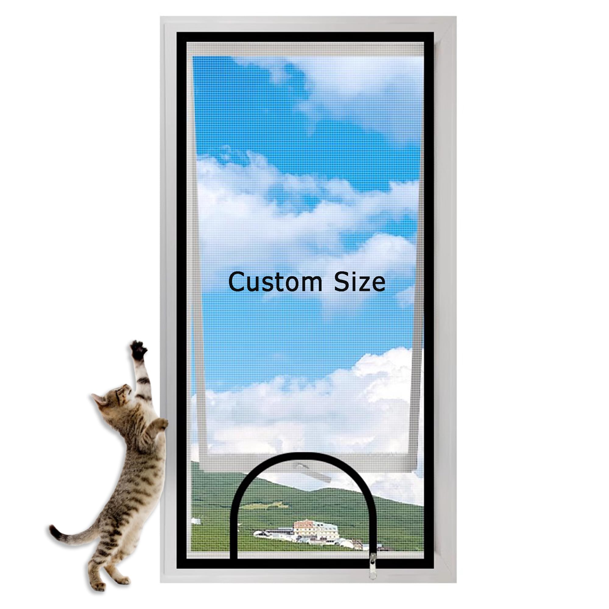 Aduodao Multicolor Custom Size Window Screen Mesh, Cat Safety Mesh With Self-Adhesive Tape, Anti-Mosquito Insect Fly Screen Netting, Prevent Cats Jumping Out From Window, Bedroom