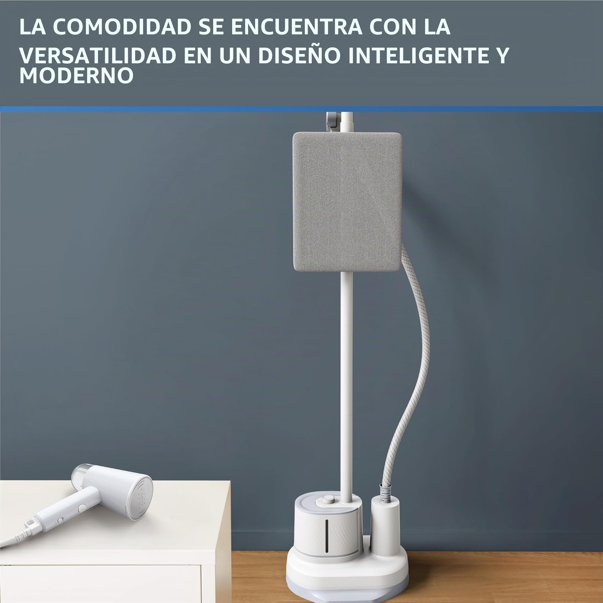 Rowenta, vaporizador para ropa, vapor en el hogar, acero inoxidable de tamaño completo con tabla de planchar vertical, tanque de agua de 42 onzas, perchero para ropa, compacto, 1800 vatios,