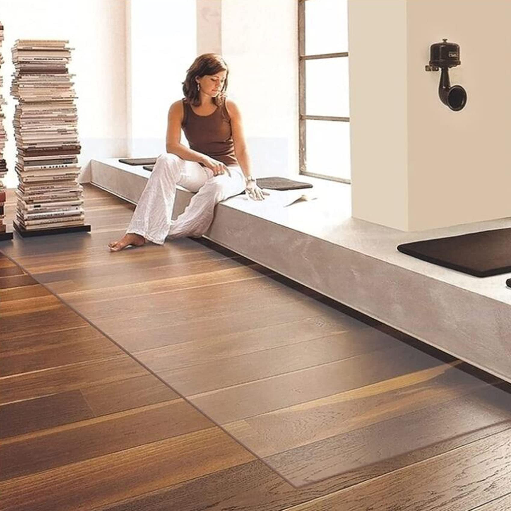 Tappetino trasparente per Sedia Office Tappeto 1,5mm-Moquette Trasparente PVC Tappeto Salvapavimento per Parquet Resistente Ai Graffi Rettangolo Tappeto per Parquet Usato per Famiglia, Ufficio Pavimen