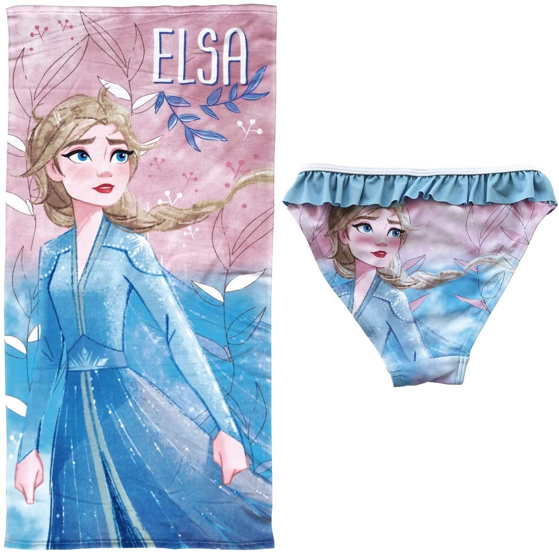 ARTESANIA Y DISEÑO TEXTIL, S.A. Bañador Frozen Culetín para niñas + Toalla Disney Frozen Elsa para Playa o Piscina