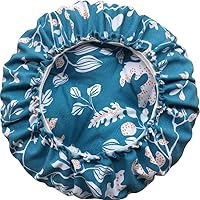 Vista 6 de Cojín redondo acolchado para taburete de bar de 16 pulgadas con tela elástica, cojín redondo para asiento de silla para taburetes de metal de madera