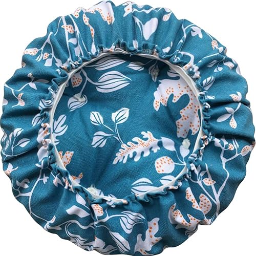 Miniatura 6 de Cojín redondo acolchado para taburete de bar de 16 pulgadas con tela elástica, cojín redondo para asiento de silla para taburetes de metal de madera