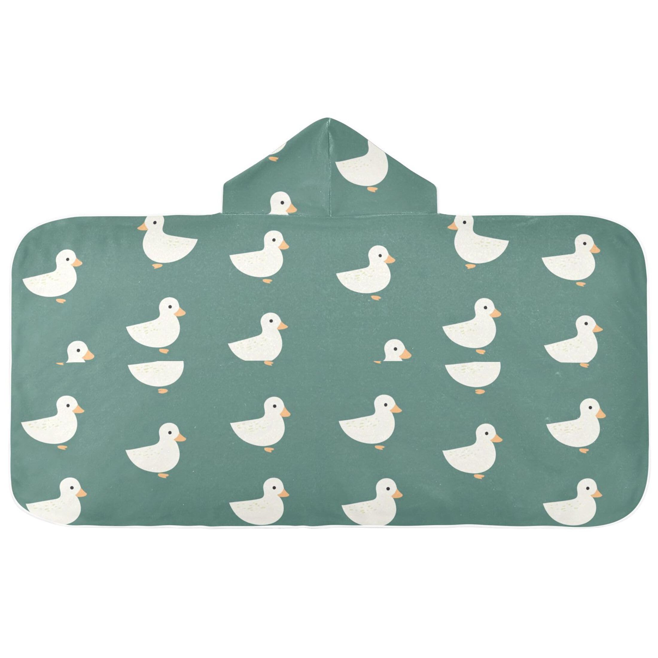 Fuauuyl Cute Ducks Hooded Baby Bath Towel Soft & Breathable Towel for Newborns Infants Toddlers, Nursery Essential