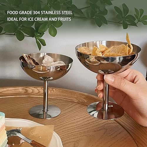 Miniatura 5 de Tazón de helado de acero inoxidable, Ensalada reutilizable, Tazón de postre, Taza para beber, Copa de helado de acero inoxidable, Grado alimenticio