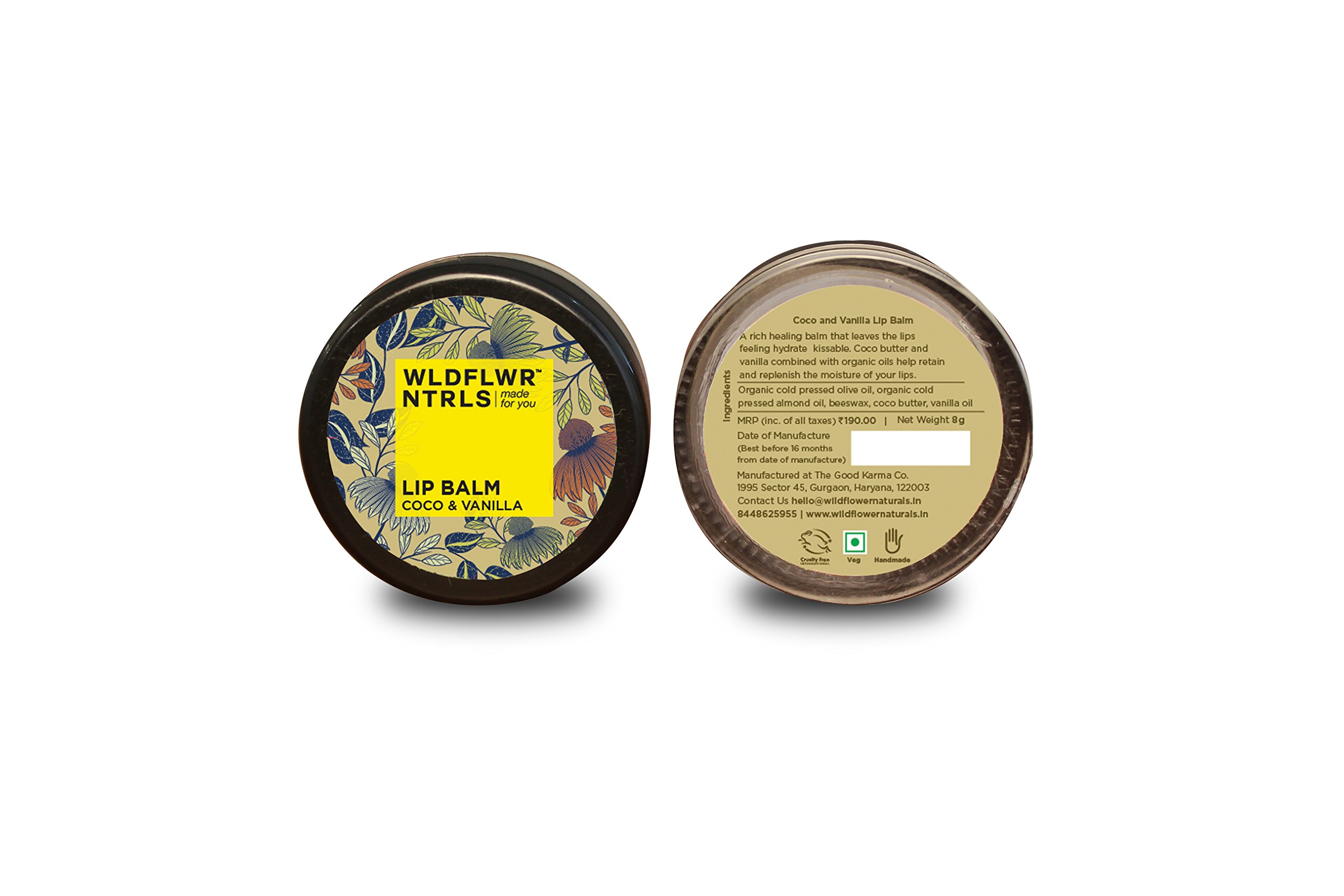 WLDFLWR NTRLS Coco and Vanilla Lip Balm, 8 g