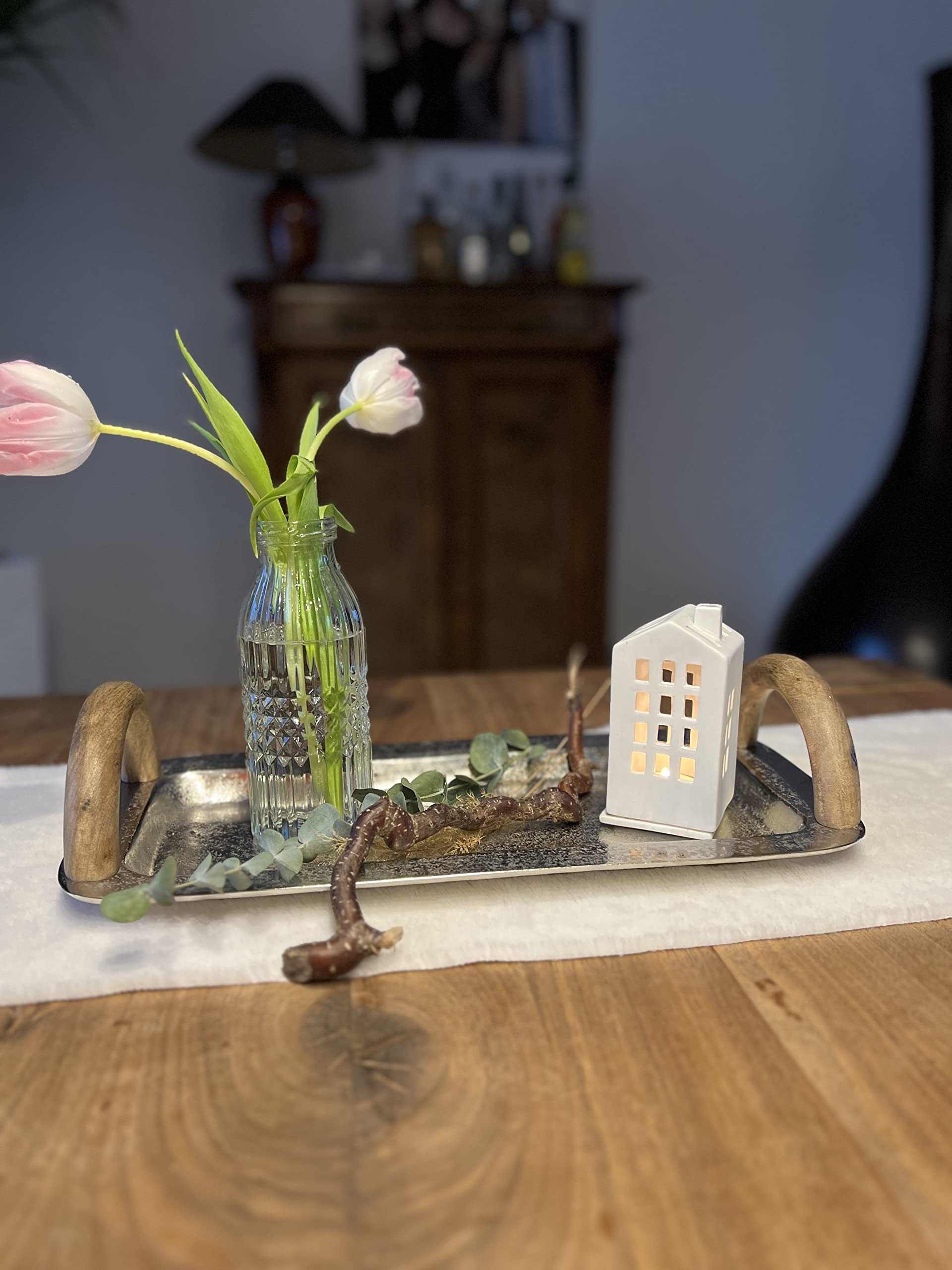 Plateau En Bambou Avec Poignées Et Pieds Pliables,Pour Regarder La Télé