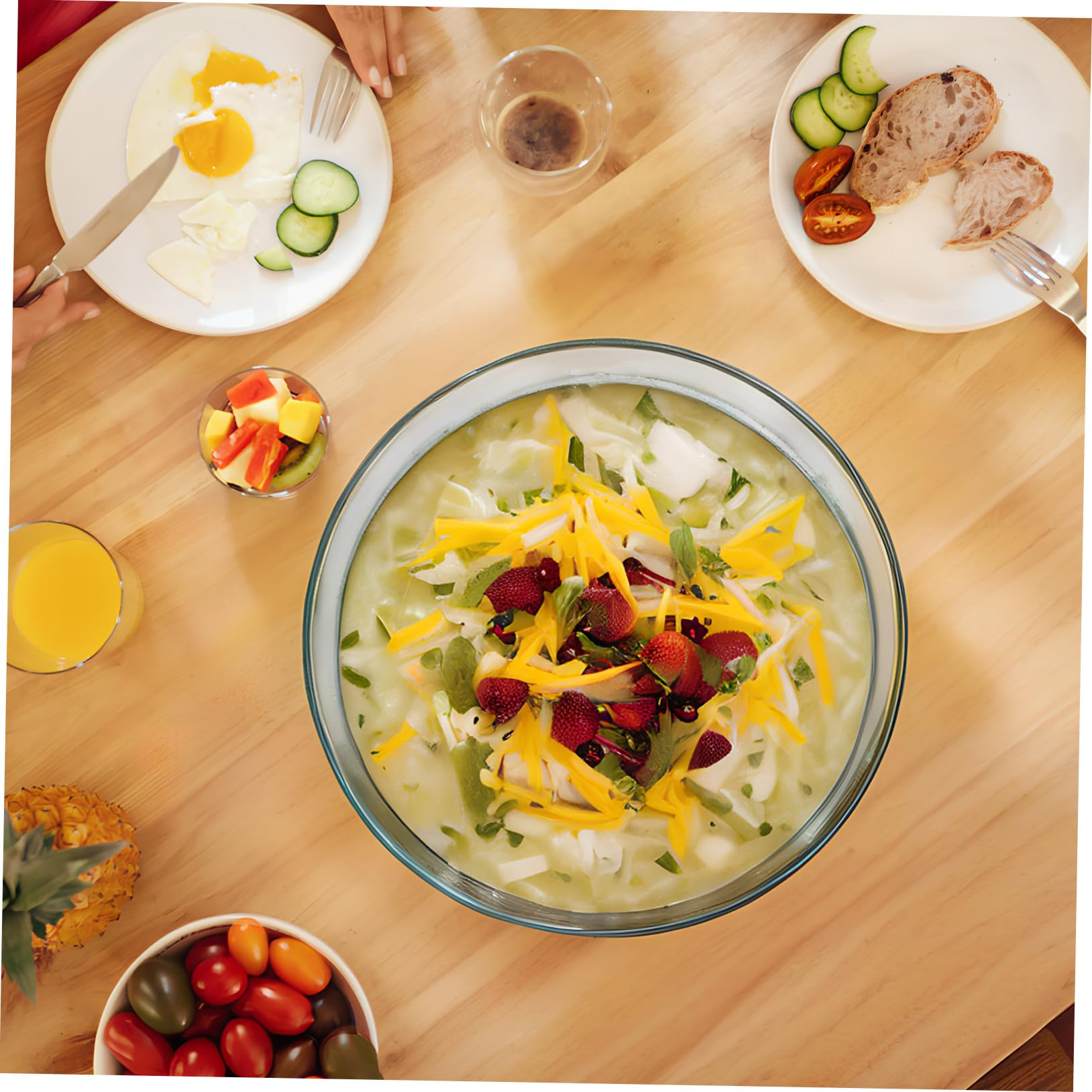 Sosoport Glas casserole Rund mit Deckel Hitzebeständig Gleichmäßige Wärmeverteilung Borosilikatglas Auflaufform zum Schmoren Kochen und Servieren Mikrowellengeeignet Elegantes Design