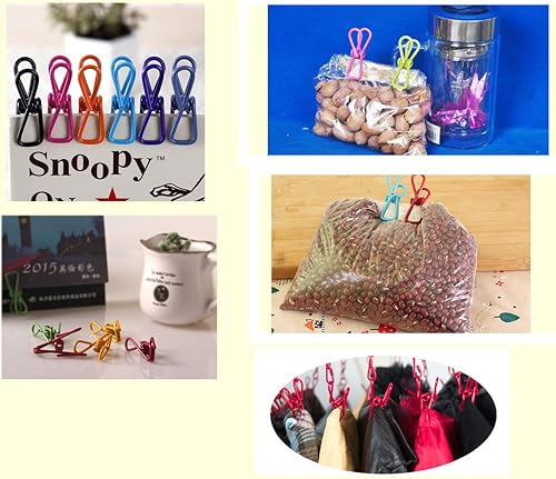 Miniatura 7 de 30 Pcs 2 Inch 10 Different Random Colors Chip Clips, PVC Coating High Elasticity Strength Clothes Pins, Food Clips and Bag Clips