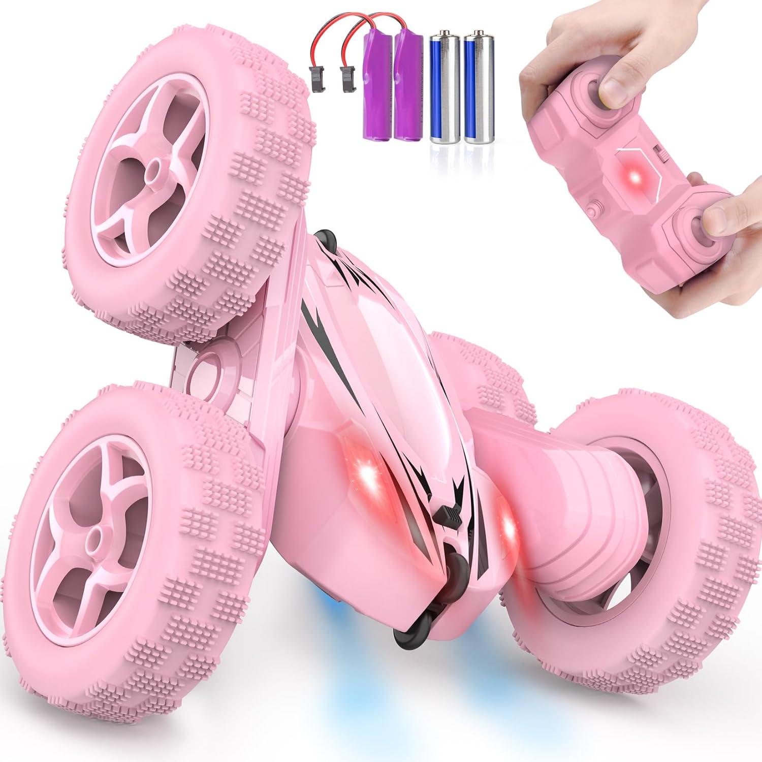 Remote Control Car, RC Cars Toys, 2.4GHz 4WD Fast RC Car Kids Toys Double Sided 360° Rotating Monster Truck Toys for Girls RC Truck Toy Cars for Boys