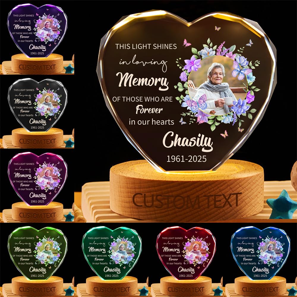 MYZQIFF When You Miss me Have no Fear Personalized Photo Memorial Crystal Globe Lamp, Custom Picture 3D Memory Crystal Ball Night Light Keepsake,Remembrance Sympathy Gift for Loss of Loved Ones