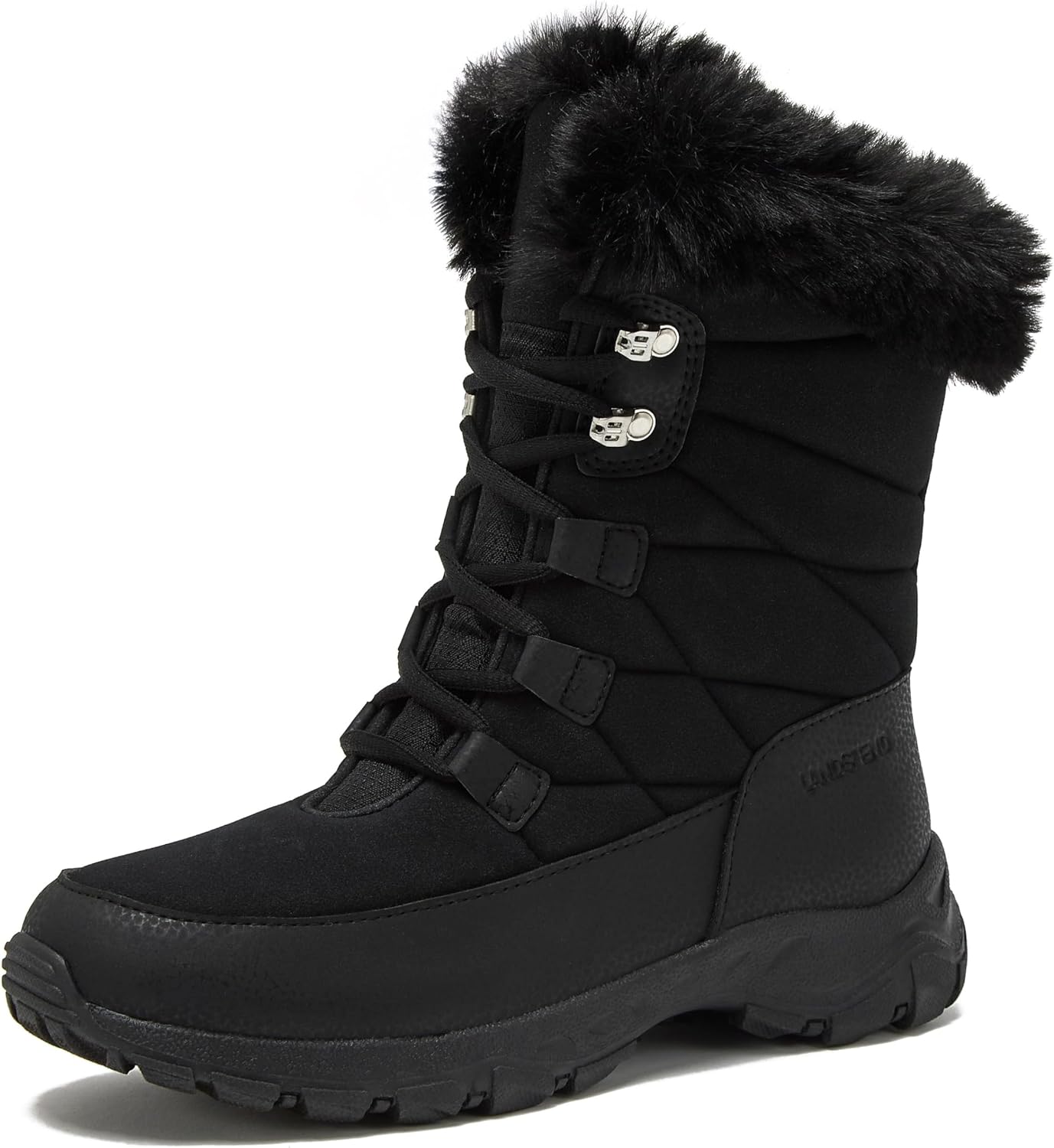 Lands' End Expedition Waterproof Insulated Womens Snow Boots, Lace Up or Slip On Winter Boots for Women, Medium or Wide Width Sizes 6 to 11, Black, Brown, Blue, White or Grey Winter Shoes